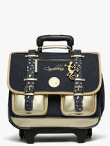 Boekentas Op Wieltjes 2 Compartimenten Cameleon Blauw vintage fantasy PBVGCR38